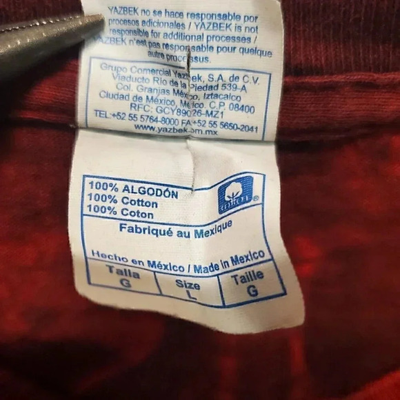 Rasta Lion Graphic Reggae Shirt Mens Size Large Red Tie  Dye Mexico Vacation Tee - Picture 9 of 10